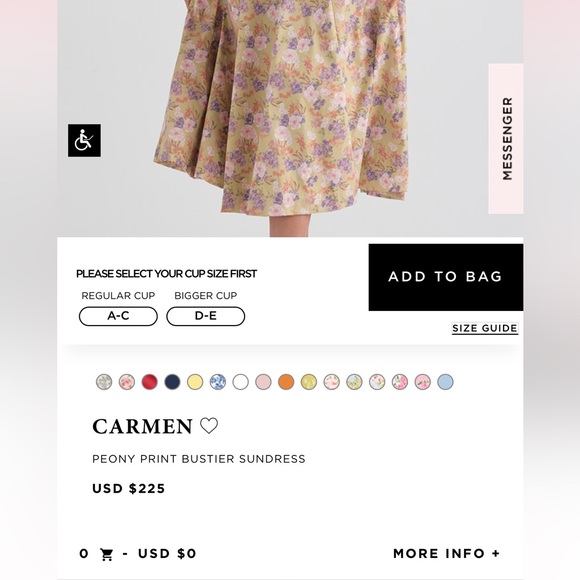 House of CB Carmen Peony Print Dress Size small with D-E cups - Picture 2 of 6